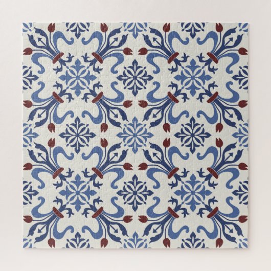 Puzzle Damask Majolica Poterie Design Carreaux (Vertical)