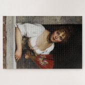 Puzzle Dame au éventail rouge (d'Eugène de Blaas) (Horizontal)