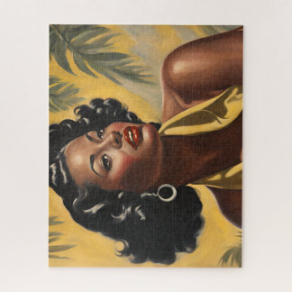 Puzzle Dame au milieu des palmiers