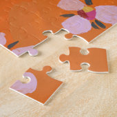 Puzzle Dame aux fleurs roses - Orange (Côté)