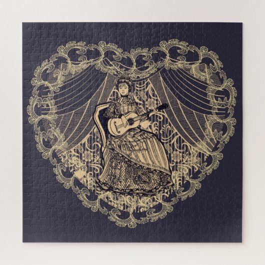 Puzzle Dame avec guitare (Vertical)