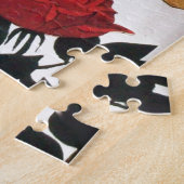 PUZZLE DAME AVEC ROSE ROUGE (Côté)