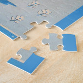 Puzzle Dame de chien écossaise portant un parapluie (Côté)