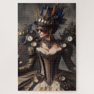 Puzzle Dame du Temps Mécanique Steampunk Victorien Vintag