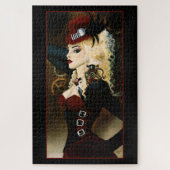 Puzzle Dame Élégante Steampunk Victorienne Rouge à Mécani (Vertical)