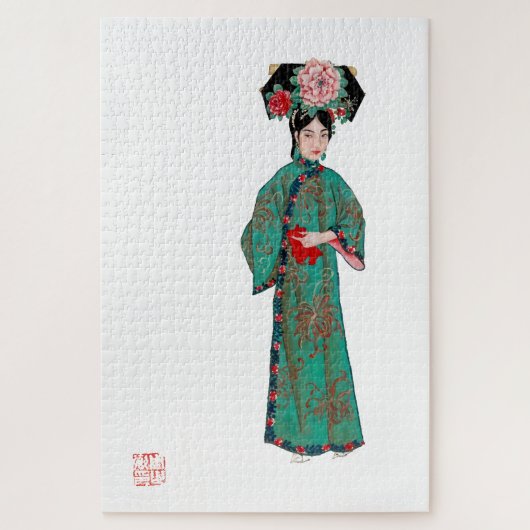 Puzzle Dame en costume mandchou moderne (Vertical)