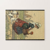 Puzzle Dame hollandaise avec chien, (Horizontal)