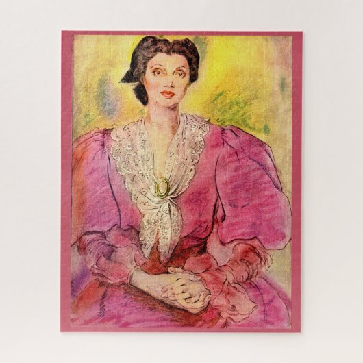 Puzzle dame rose (Vertical)