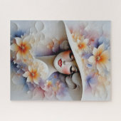 Puzzle Dame sur flacon Casquette floral (Horizontal)