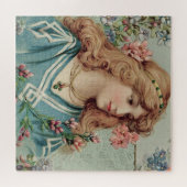 Puzzle Dame victorienne avec fleurs roses dans ses cheveu (Horizontal)