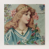 Puzzle Dame victorienne avec fleurs roses dans ses cheveu (Vertical)