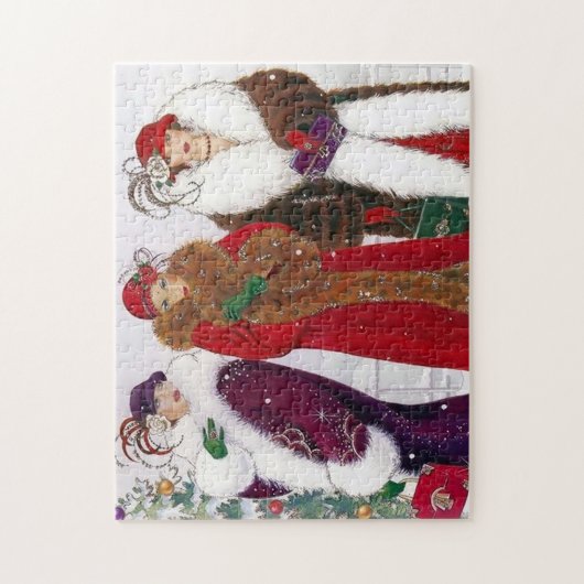 Puzzle dames de Noël art déco rétro (Vertical)