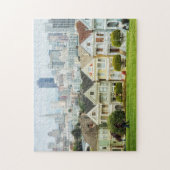 Puzzle Dames peintes, maisons victoriennes et horizon (Vertical)