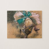 Puzzle Dancer Tying Her Ribbons by Edgar Degas (Horizontal)