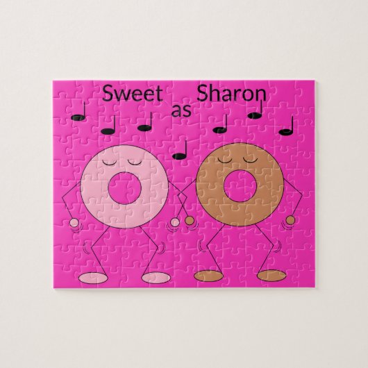 Puzzle Dancing Donuts Fuchsia (Horizontal)
