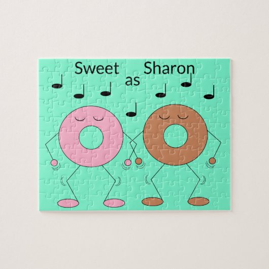 Puzzle Dancing Donuts Mint Green (Horizontal)