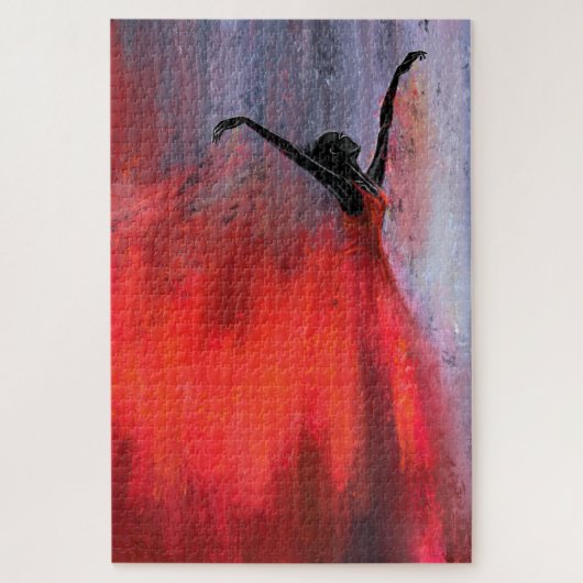 Puzzle Dancing Lady in Red - Abstraite peinture originale (Vertical)