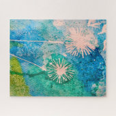 Puzzle Dandelion aquarelle abstraite peinte (Horizontal)
