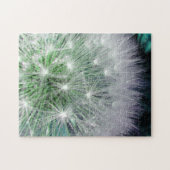 Puzzle Dandelion cool vert et blanc avec gouttes d'eau (Horizontal)