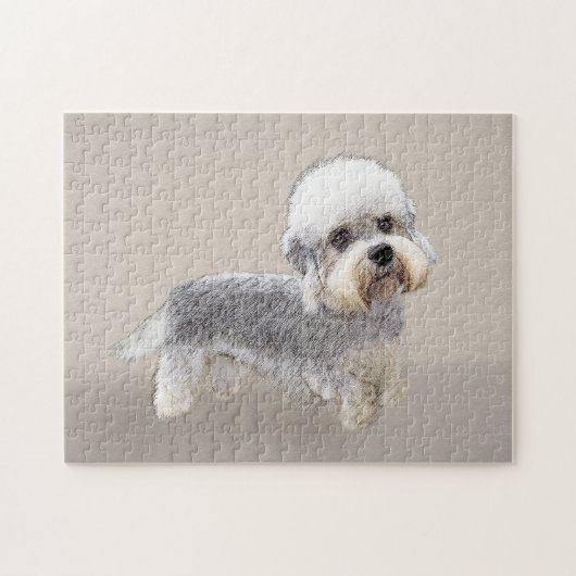 Puzzle Dandie Dinmont Terrier Peinture Chien Art original (Horizontal)