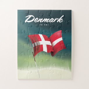 Puzzle Danemark "À skier" poster Voyage