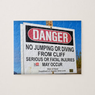 Puzzle Danger - No Cliff Diving - Hawaii - 8x10 - 110 pc