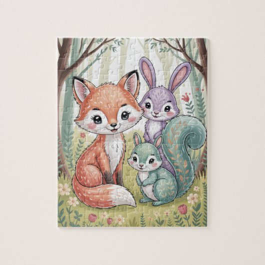 Puzzle d'animaux de la forêt (Vertical)