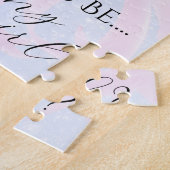 Puzzle Dans le ruban bleu rose et le bouquet de roses - F (Côté)