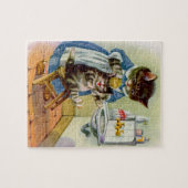 Puzzle dans les années 1930, kitty mama lave son chaton (Horizontal)