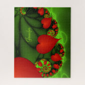 Puzzle Danse Coeurs rouges Moderne Abstrait Nom fractal (Vertical)