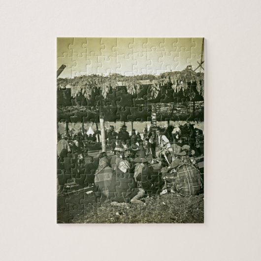 Puzzle danse de guerre à tête plate de Natif américain de (Vertical)