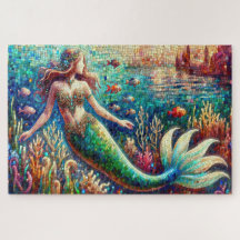 Danse marine en mosaïque de la sirène