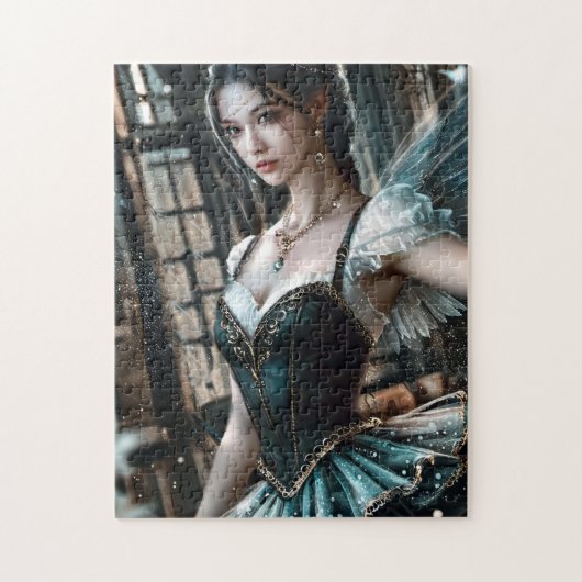 Puzzle Danseur de ballet dans un TuTu Vert et des ailes d (Vertical)