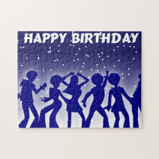 Puzzle Danseurs de disco de joyeux anniversaire (Horizontal)