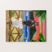 Puzzle Danseuse de hula du coucher de soleil hawaïen (Horizontal)