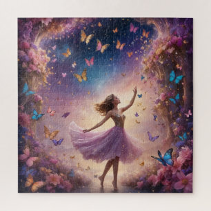 Puzzle Danseuse de rêve avec papillons et fleurs