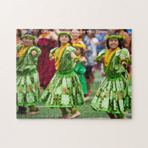 Puzzle Danseuses hula hawaïennes. Vœux de Noël