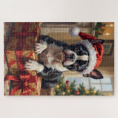 Puzzle Dapper Boston Terrier Dog Christmas Gift (Horizontal)