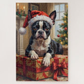 Puzzle Dapper Boston Terrier Dog Christmas Gift (Vertical)