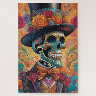 Puzzle Dapper Skeleton Elégance : Jour des morts