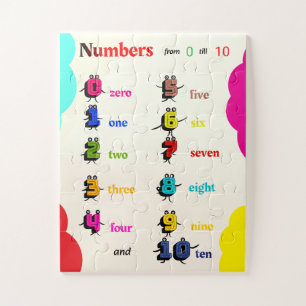 Puzzle d'apprentissage des nombres colorés de 0 à