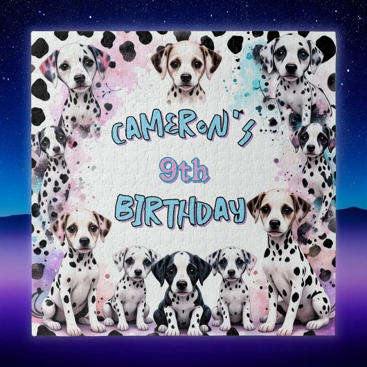 Puzzle d'aquarelle d'anniversaire de la chienne da