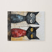 Puzzle d'aquarelle de deux chats (Horizontal)
