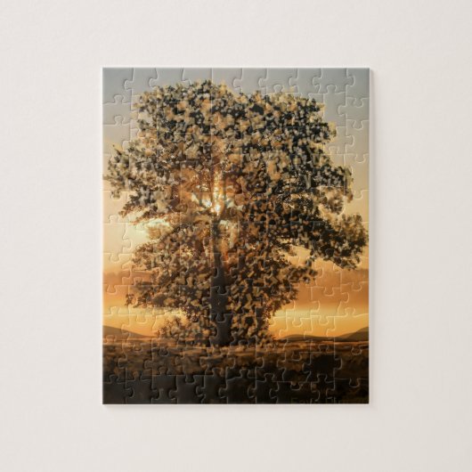 Puzzle d'arbre du coucher de soleil (Vertical)