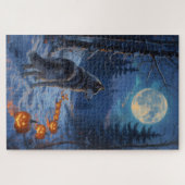 Puzzle Dark Fantasy Alaskan Malamute Halloween Artwork (Horizontal)