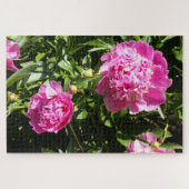 Puzzle Dark rose peonies (Horizontal)