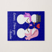 Puzzle Darling Snowpeople in Love : Noël bleu foncé (Horizontal)