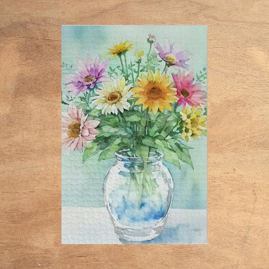 Puzzle d'arrangement floral aquarelle