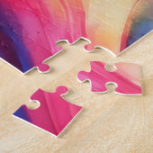 Puzzle d'art abstrait bleu rose fluide (Côté)