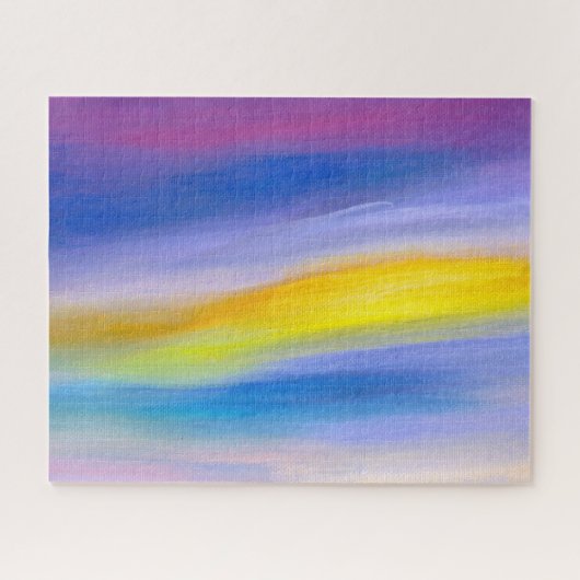 Puzzle d'art abstrait Violet Moderne et Rayon Doré (Horizontal)